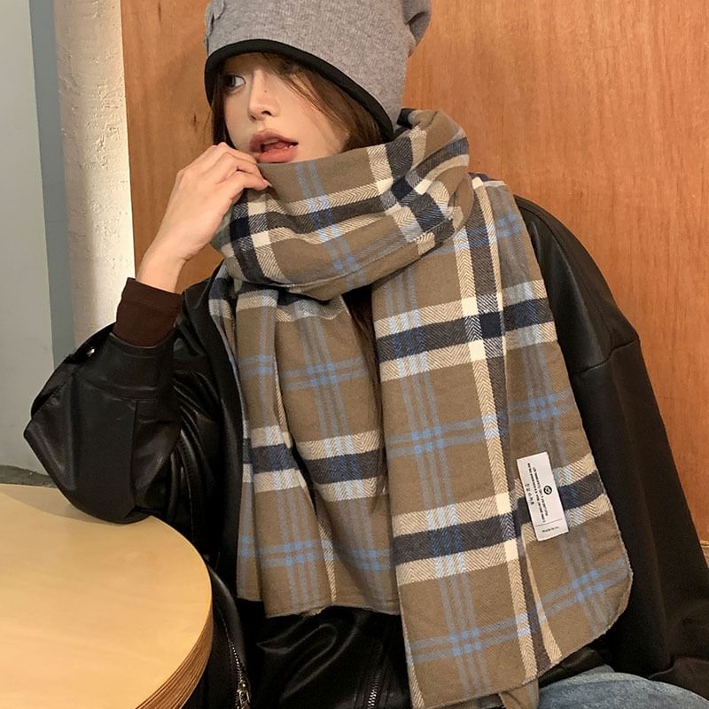 Scarf Houndstooth Tasseled