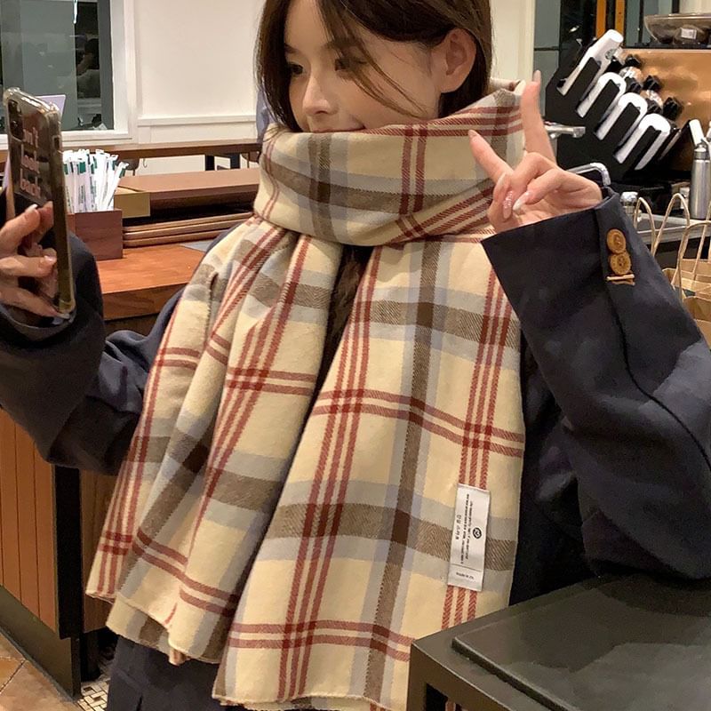 Scarf Houndstooth Tasseled