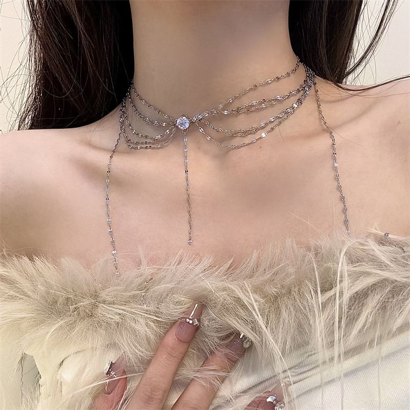 Choker Layered Rhinestone