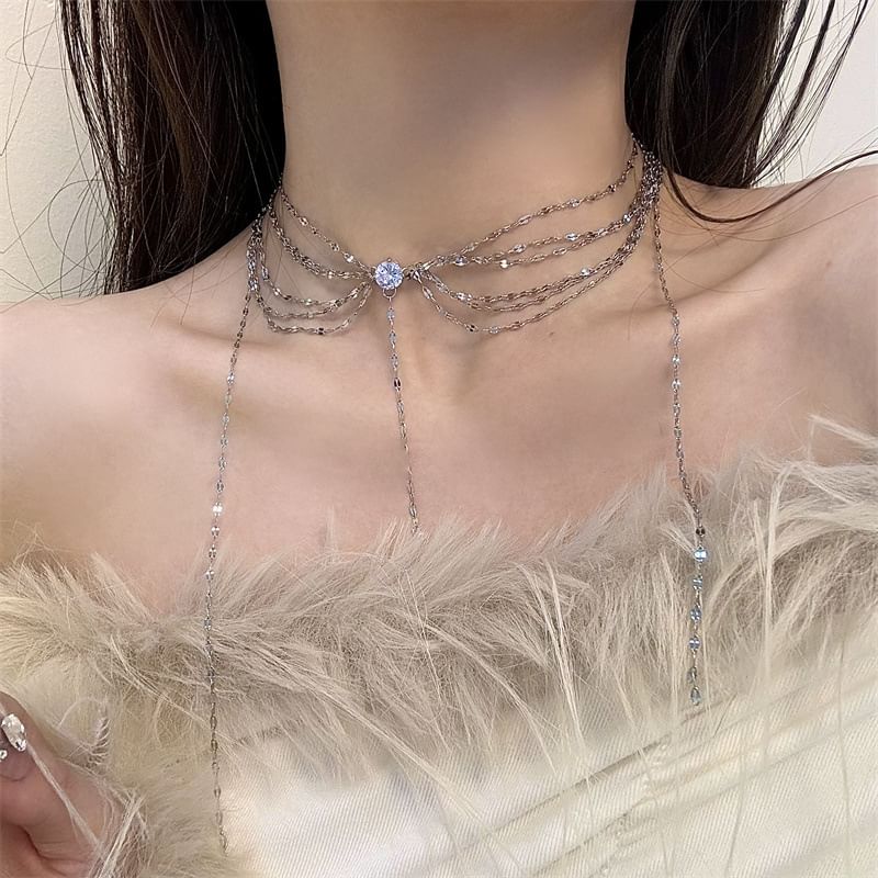 Choker Layered Rhinestone