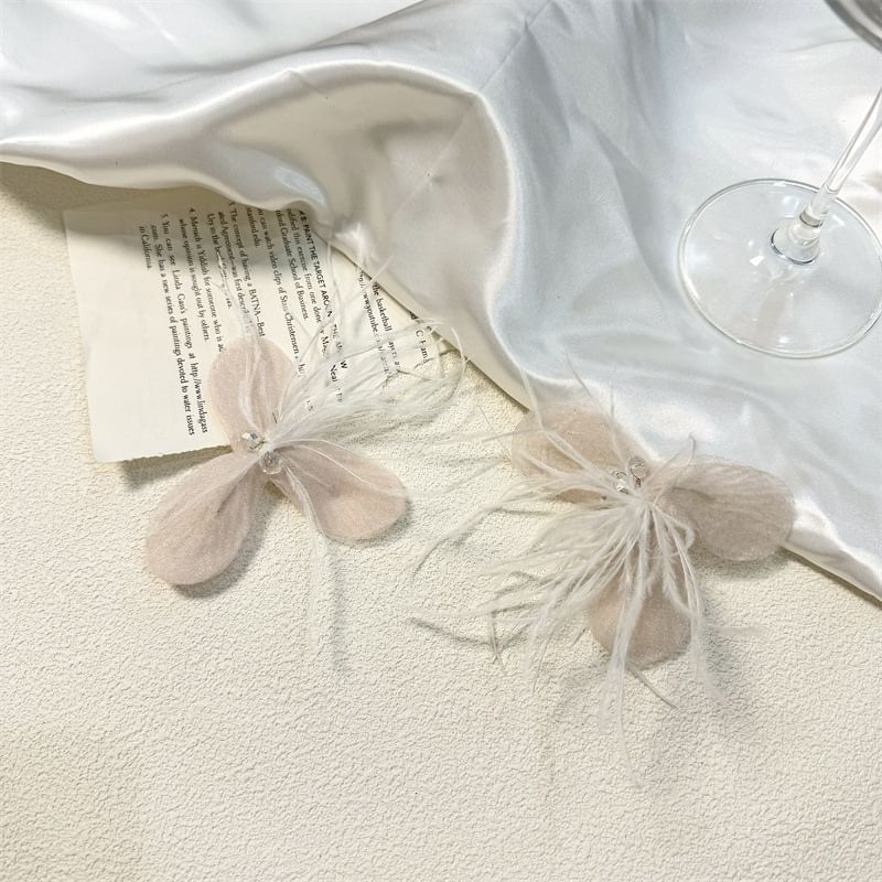 Drop Fringed Floral Earring