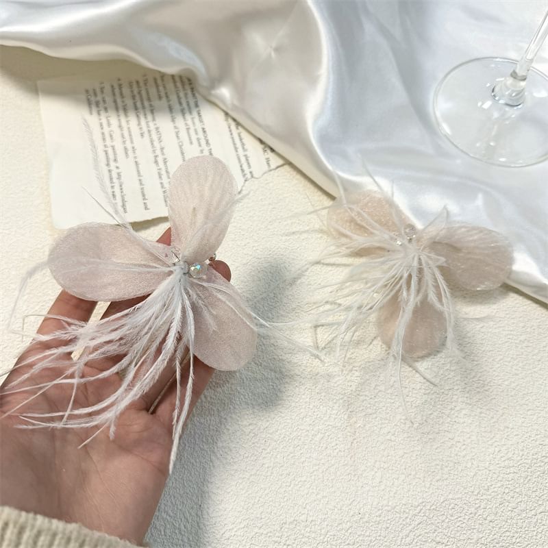 Drop Fringed Floral Earring