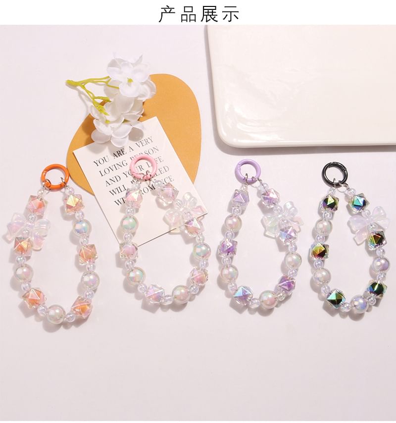 Bow Bead Acrylic Bag Charm