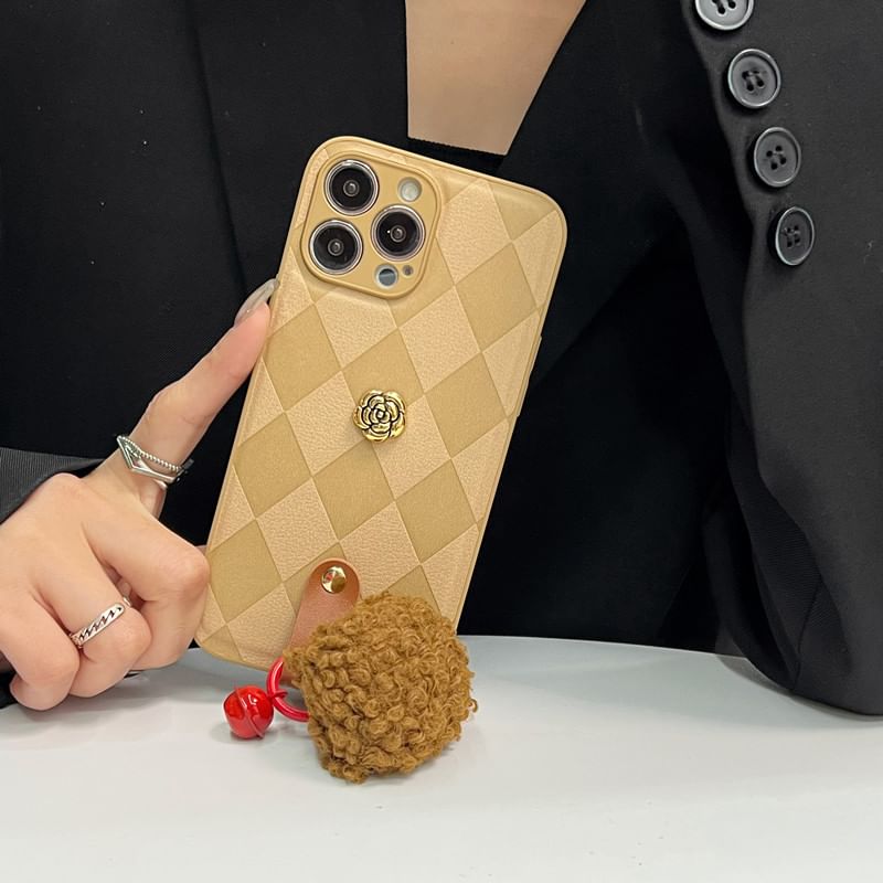 Argyle Bell Case Phone Rose Pom