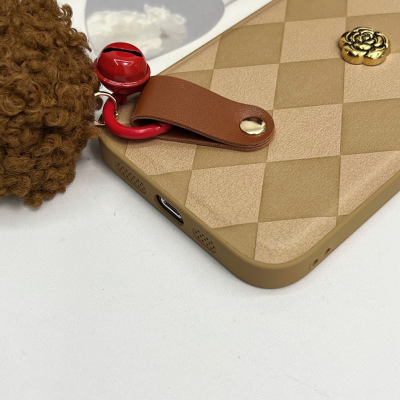 Argyle Bell Case Phone Rose Pom