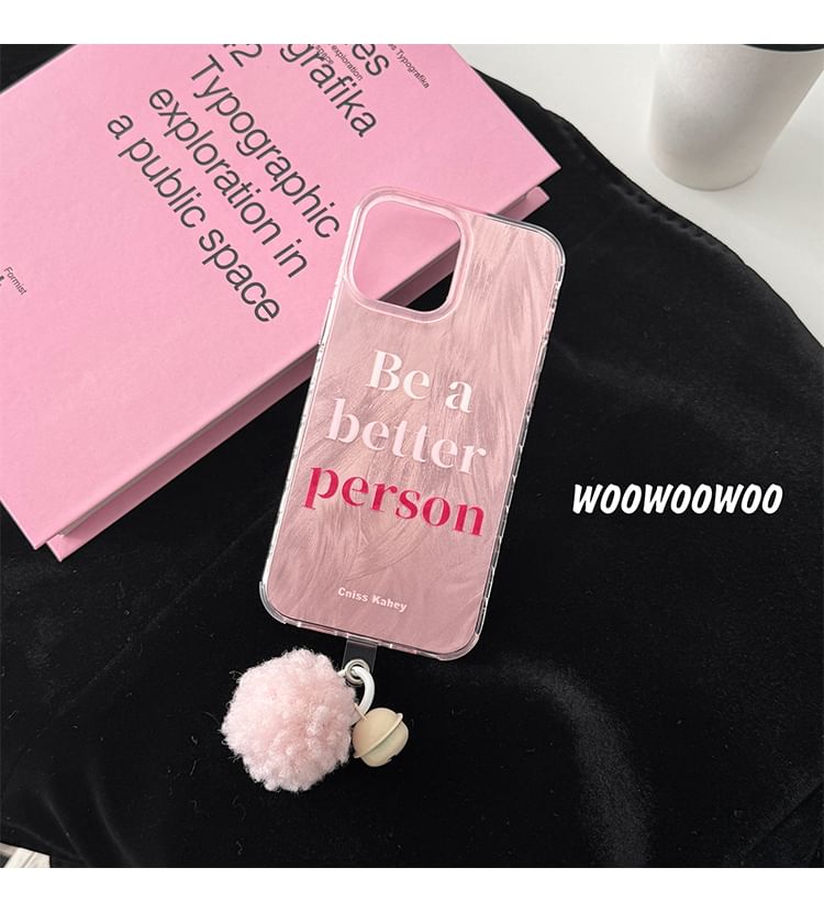 Lettering Case Bell Phone Pom