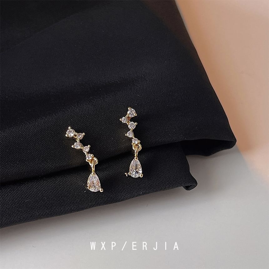 Rhinestone Earring Clip-On Drop