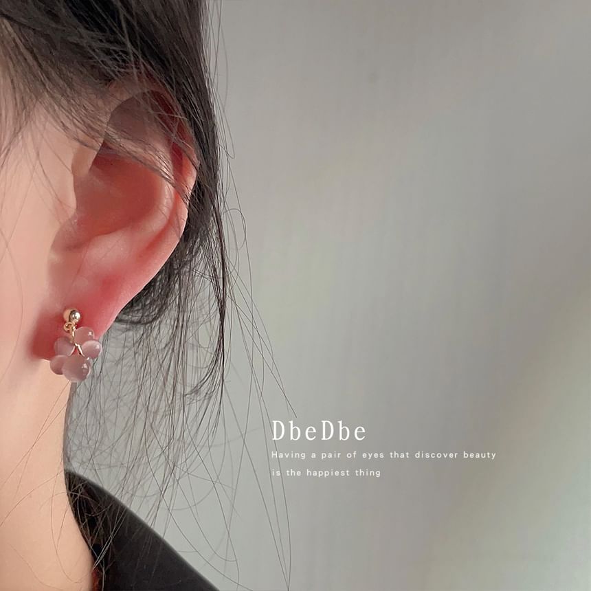 Earring Clip-On Drop Gemstone Beaded