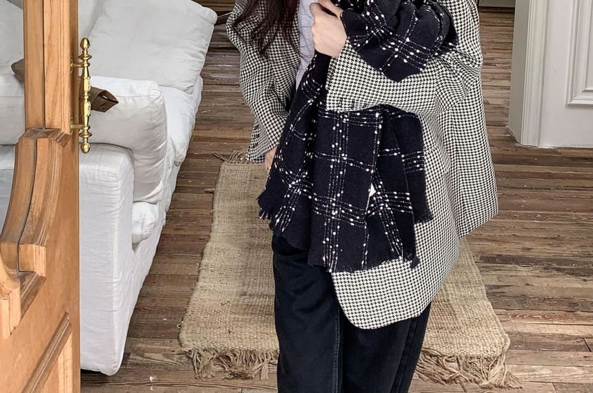 Frayed Scarf Plaid