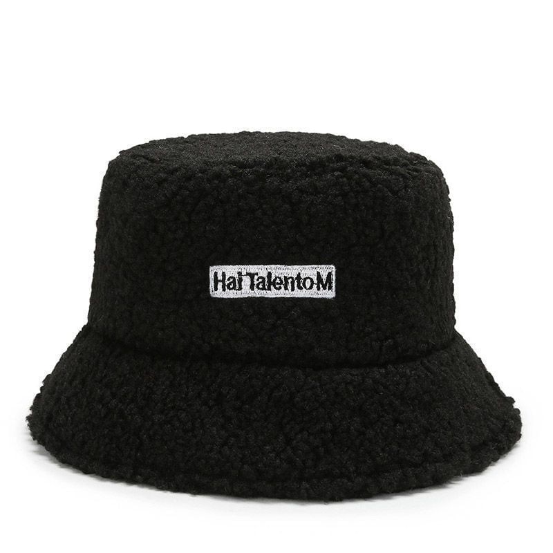 Fleece Lettering Bucket Hat