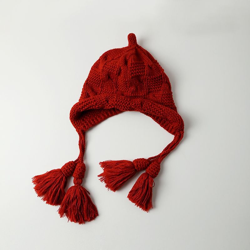 Tasseled Bonnet Knit Hat