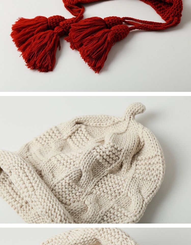 Tasseled Bonnet Knit Hat