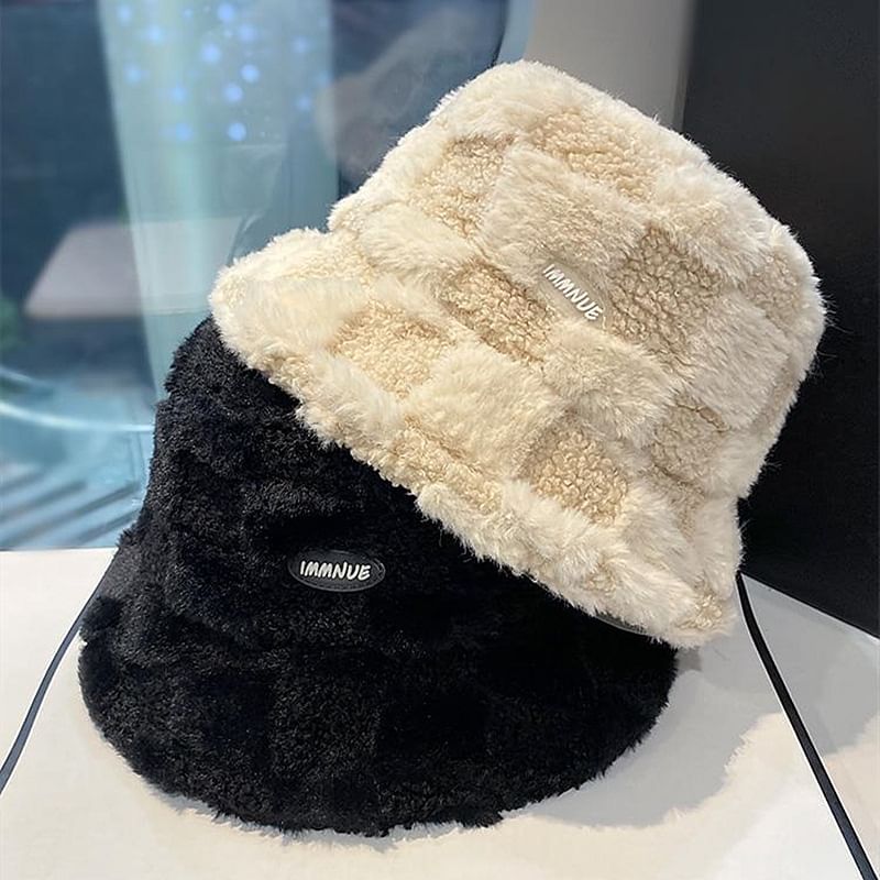 Bucket Hat Lettering Plaid