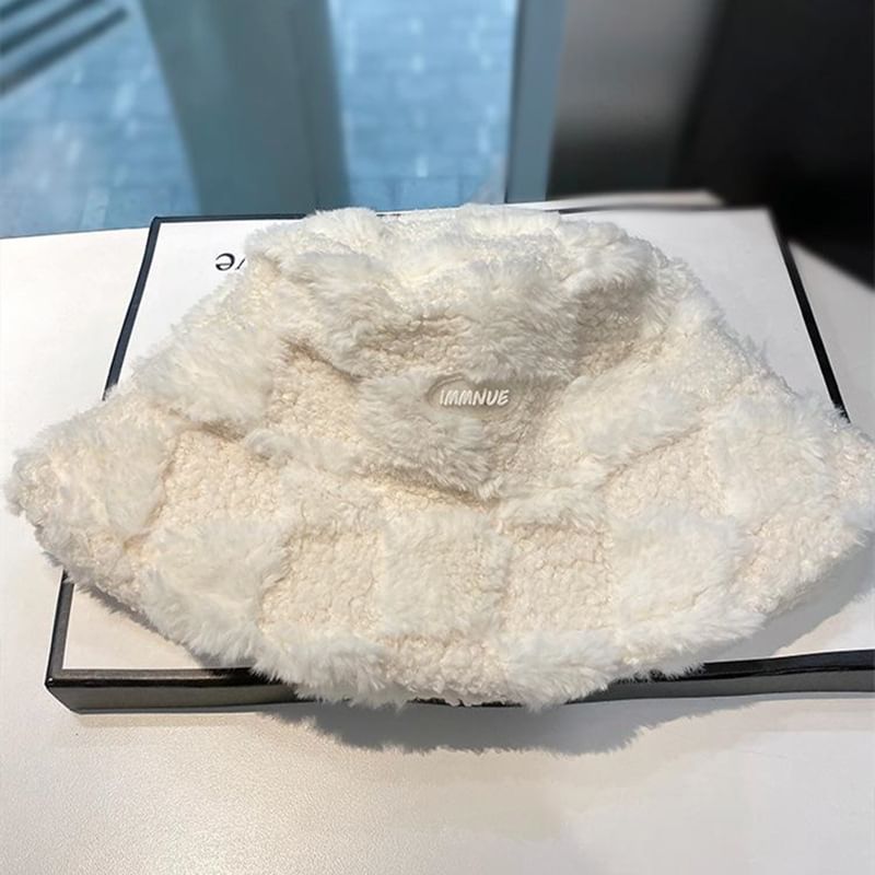 Bucket Hat Lettering Plaid