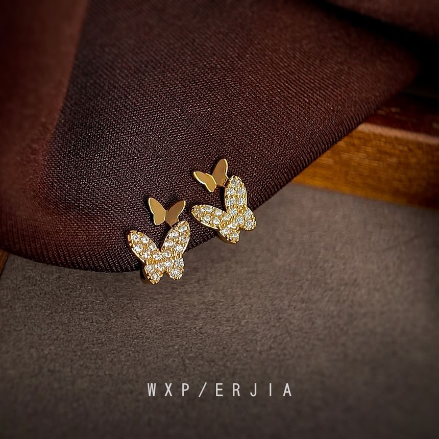 Rhinestone Butterfly Cuff Alloy Ear