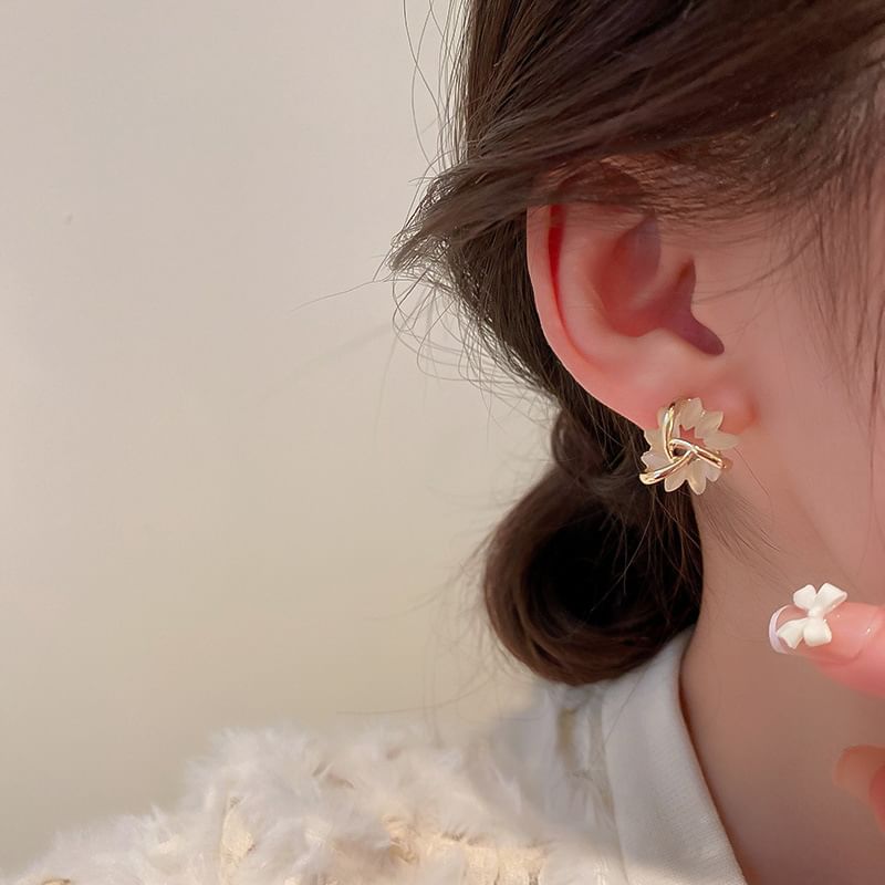 Earring / Faux Gemstone Stud Drop