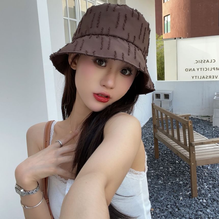 Hat Bucket Jacquard Plain