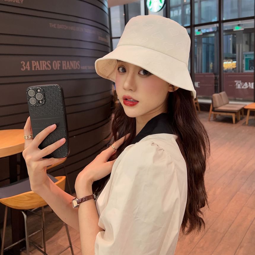 Hat Jacquard Bucket Heart