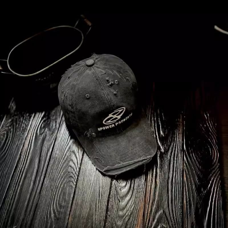 Cap Lettering Distressed Embroidered Baseball