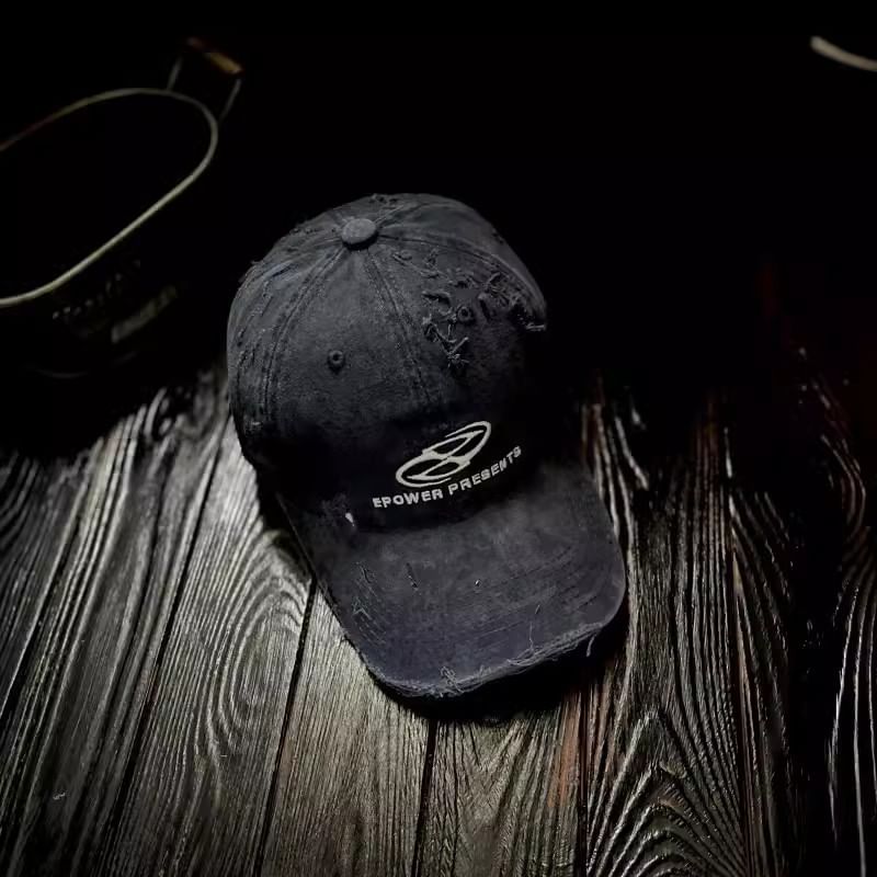 Cap Lettering Distressed Embroidered Baseball