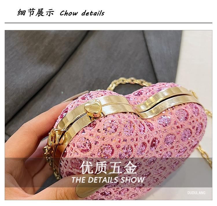 Crossbody Rhinestone Heart Bag