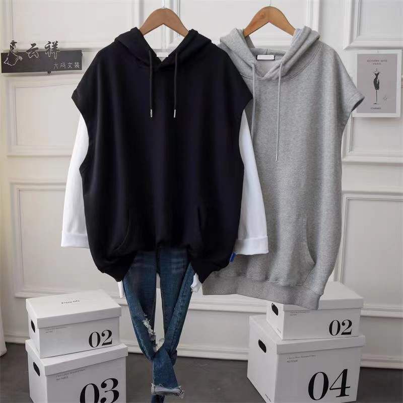 Sleeveless Hoodie Plain