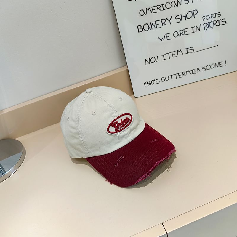Cap Distressed Applique Lettering Baseball