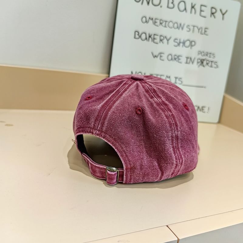 Embroidered Cap Washed Baseball Lettering