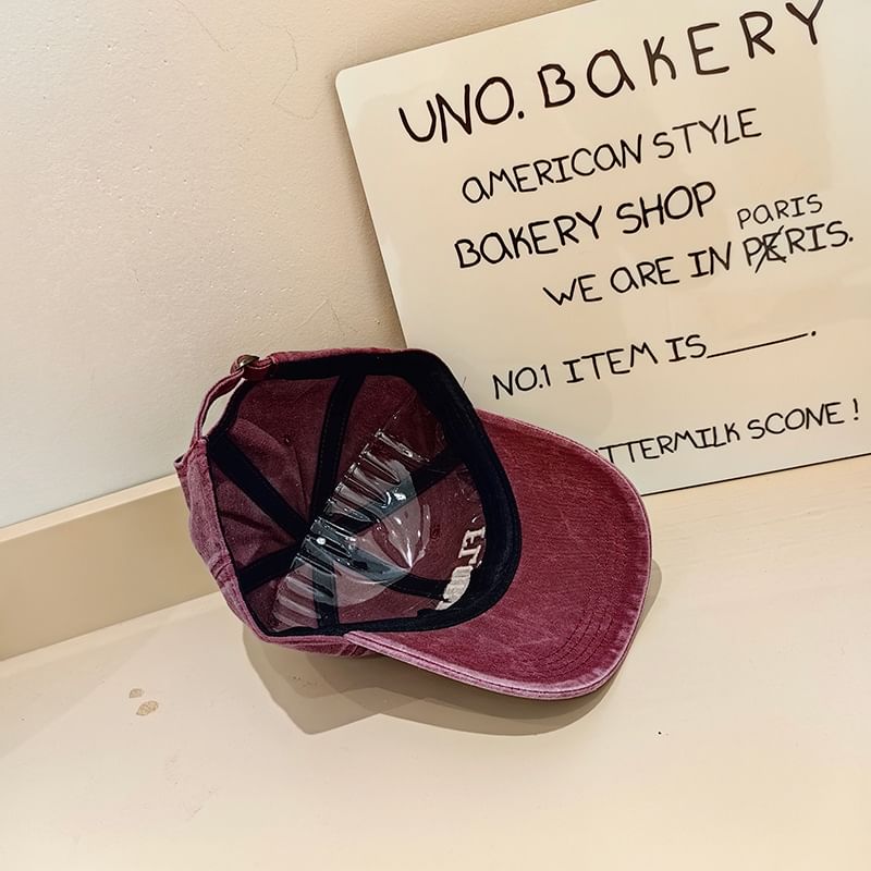 Embroidered Cap Washed Baseball Lettering