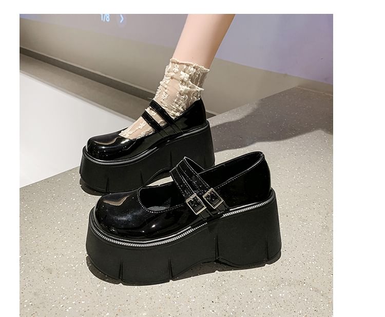Mary Jane Plain Platform Shoes