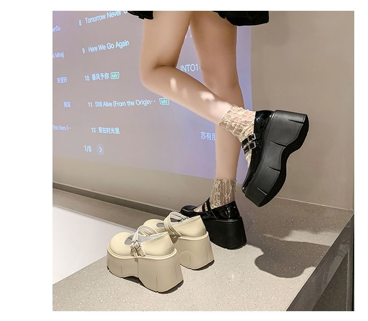Mary Jane Plain Platform Shoes