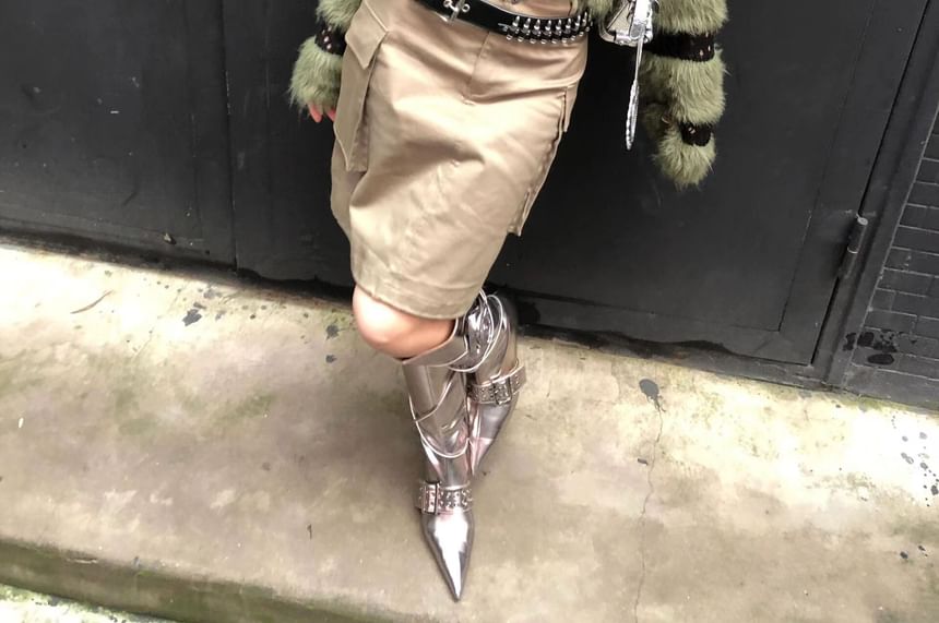 Boatneck Top Knit Perforated Long-Sleeve