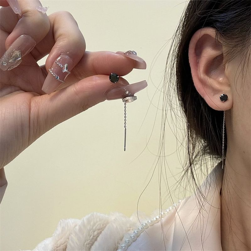 Earring Rhinestone Alloy Threader