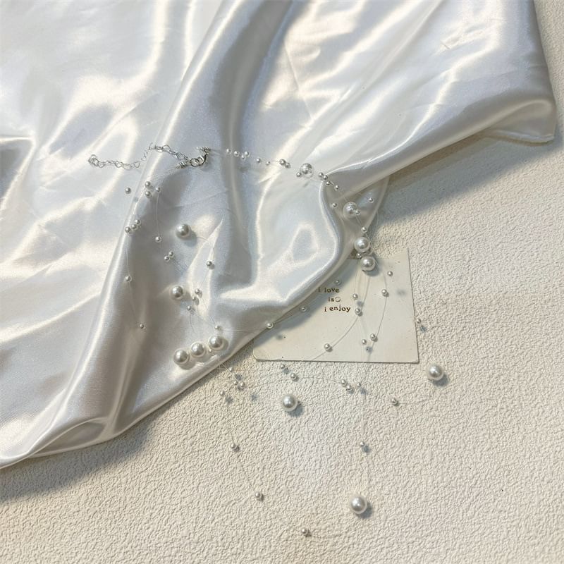 Faux Choker Layered Pearl