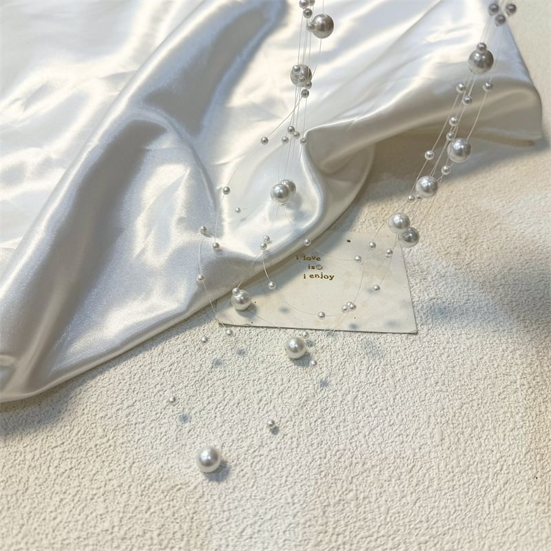 Faux Choker Layered Pearl