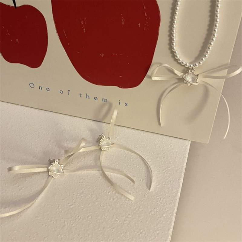 Earring Choker Snowflake Drop Ribbon /