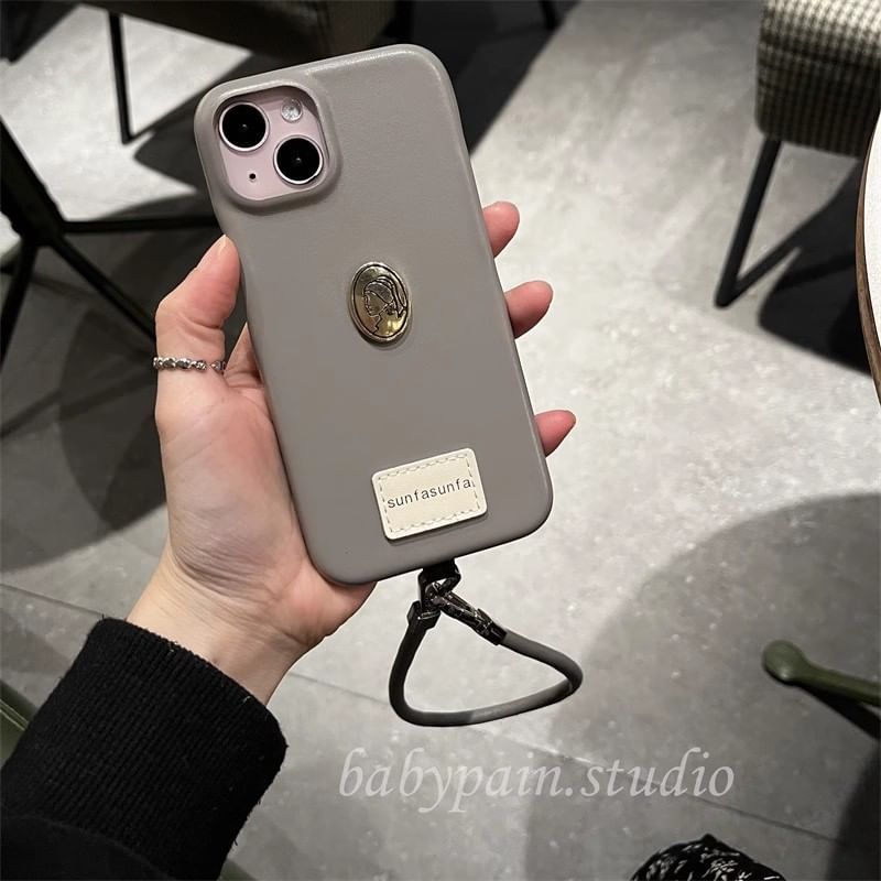 Metal Leather Faux Plate Phone Case