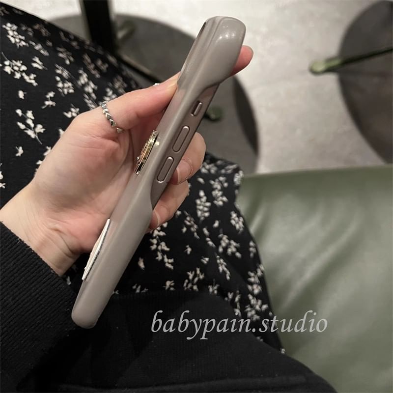 Metal Leather Faux Plate Phone Case