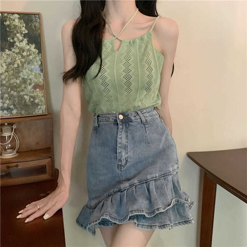 Plain Knit Top Camisole