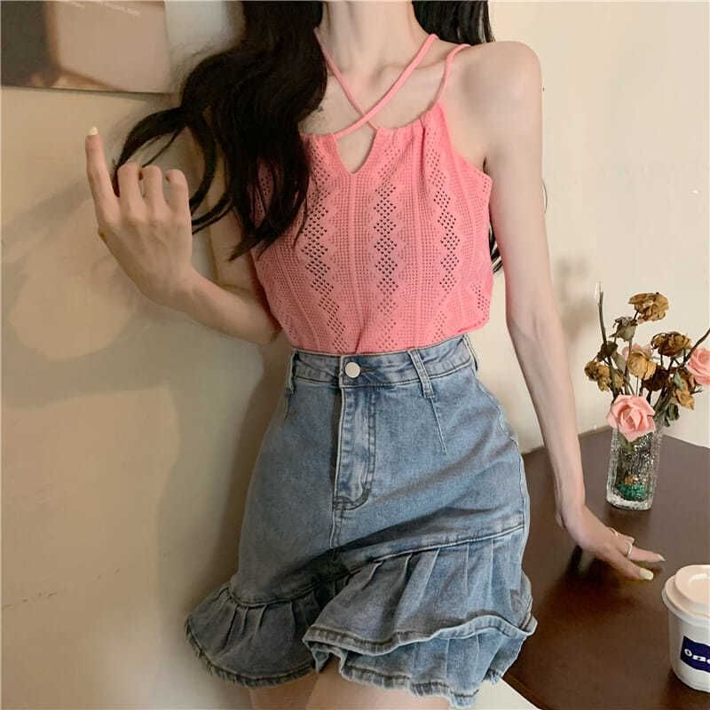 Plain Knit Top Camisole