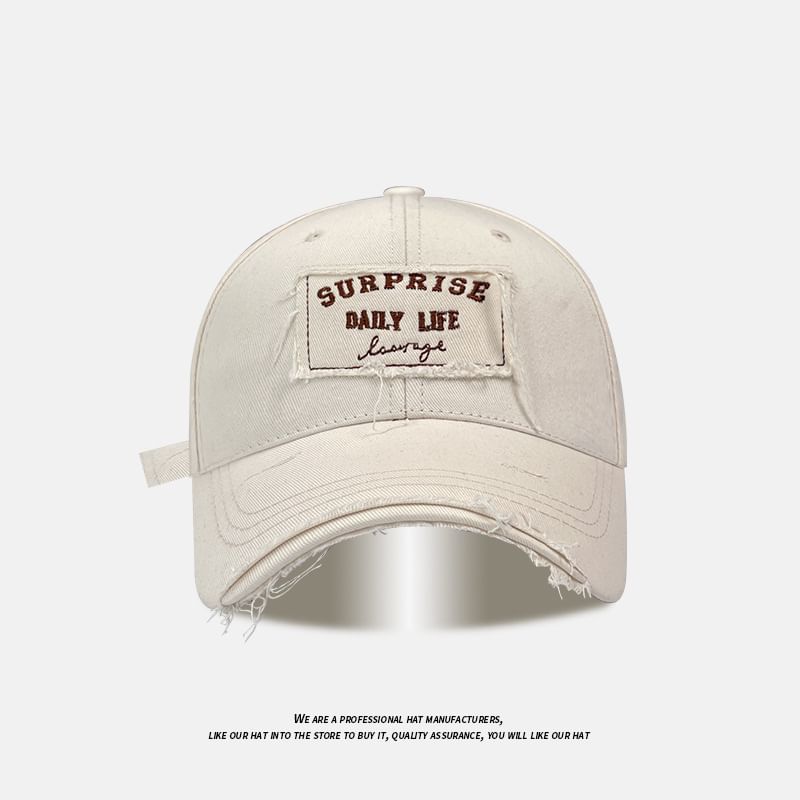 Distressed Applique Cap Baseball Lettering