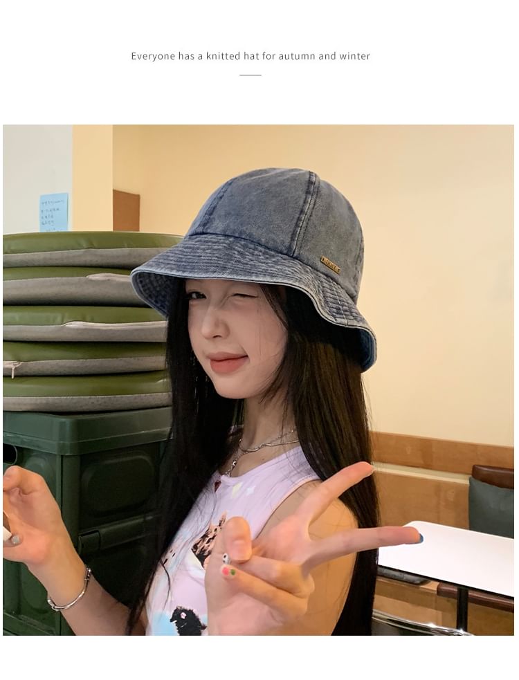 Washed Bucket Hat Denim