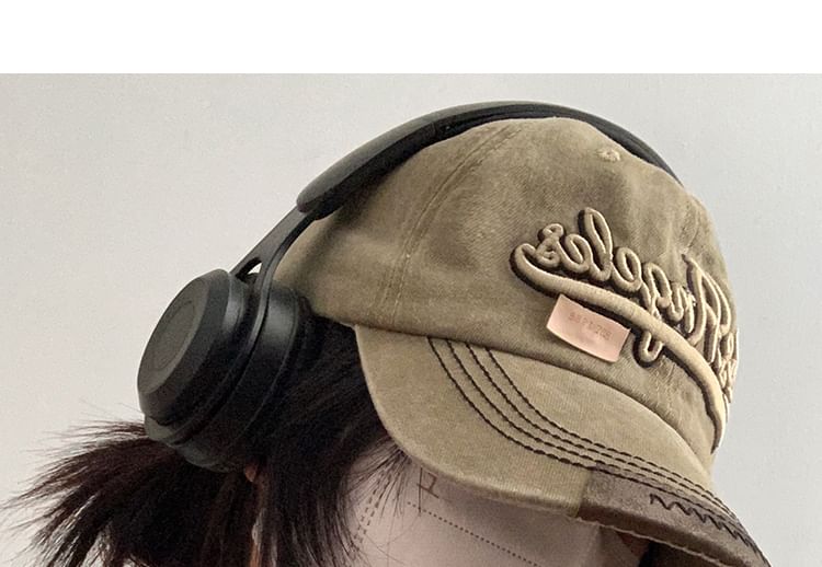 Embroidered Washed Lettering Baseball Cap