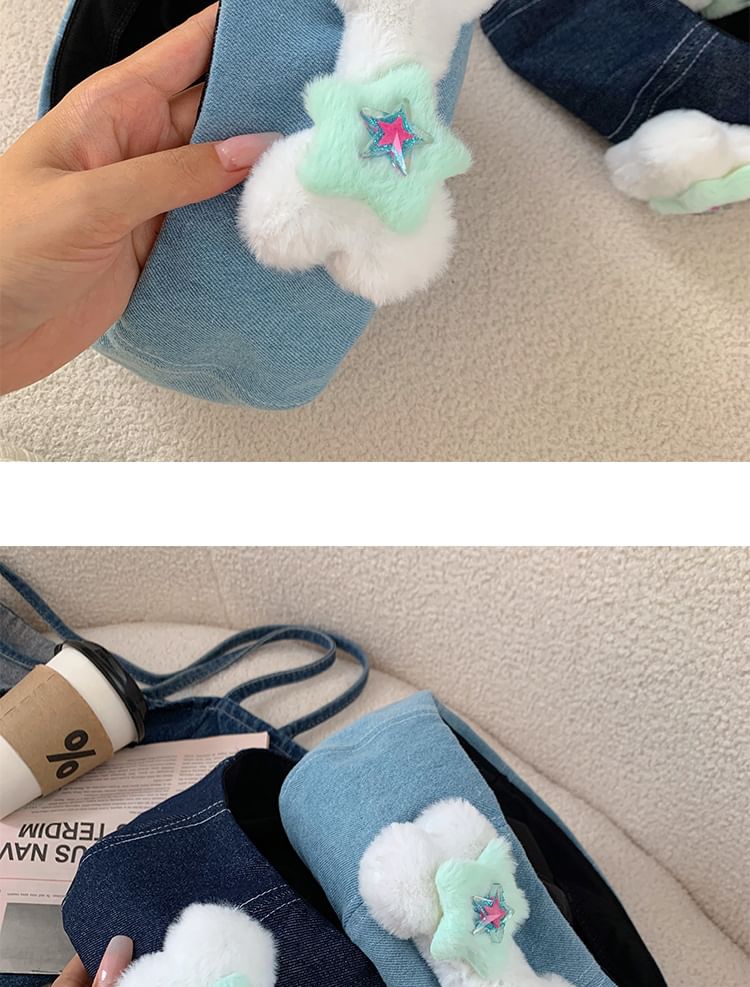 Bone Beret Denim Accent Washed