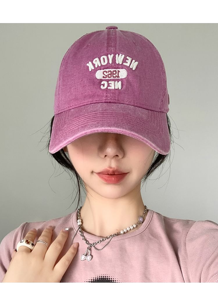 Embroidered Baseball Cap Lettering Washed