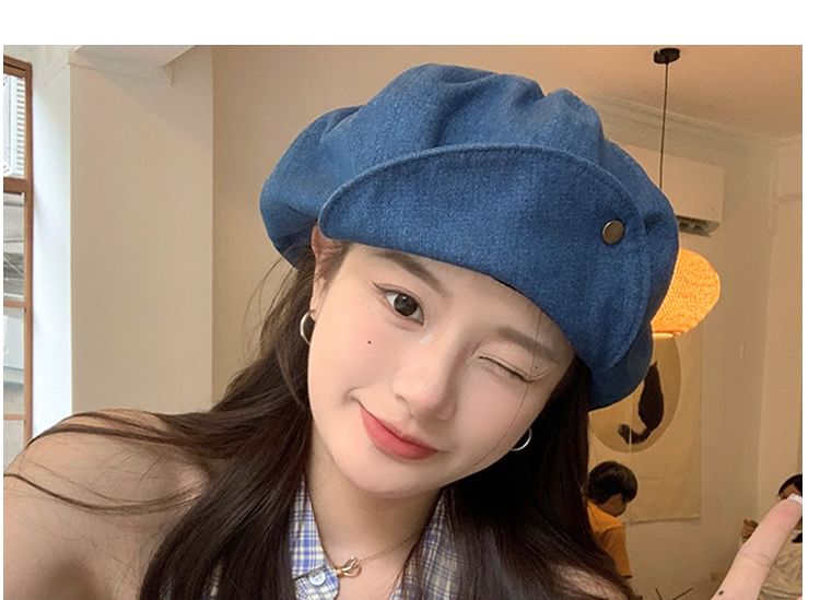 Cap Washed Denim Newsboy