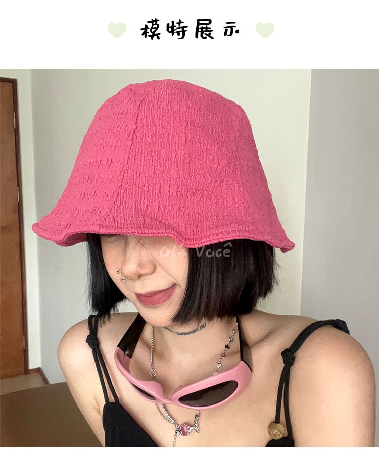 Hat Plain Textured Cloche