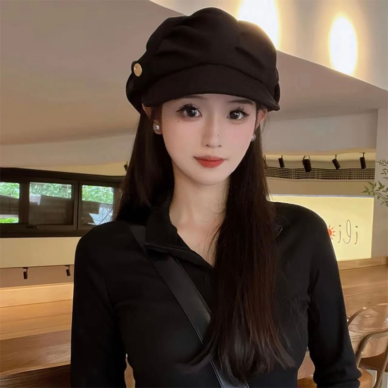 Newsboy Cap Ruched Plain