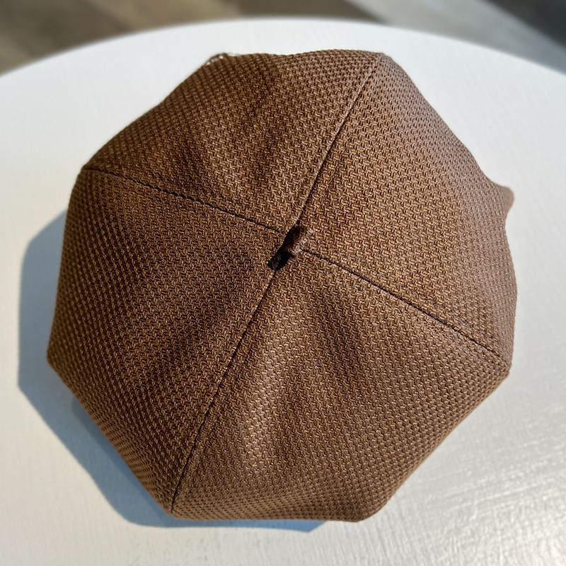 Waffle Beret Lettering Embroidered