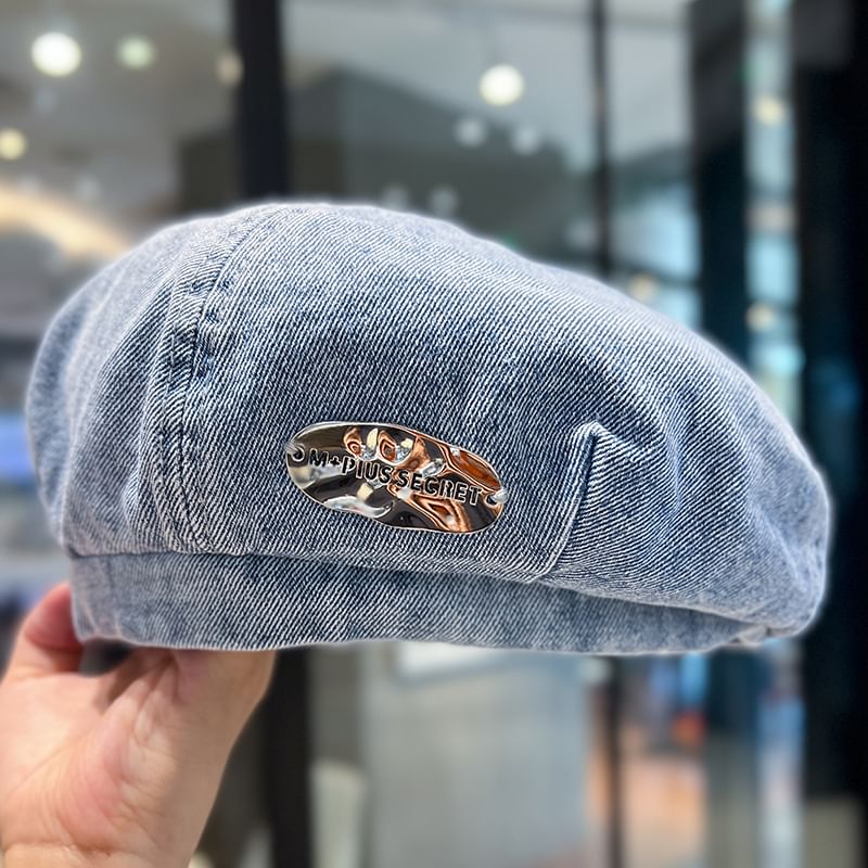 Metal Beret Denim Accent
